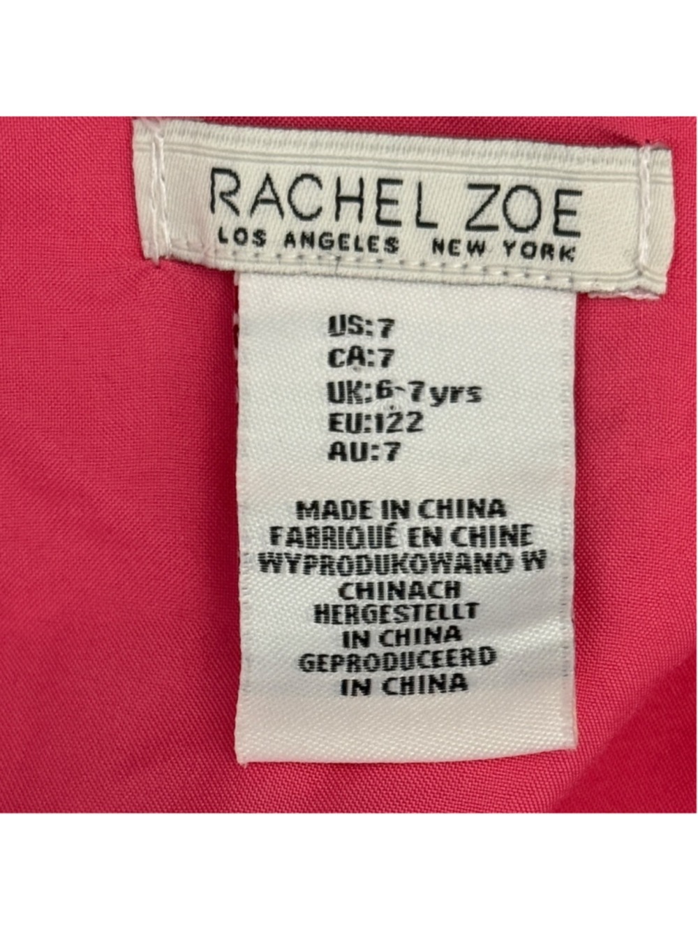 Rachel Zoe Girls Size 7 Pink Tweed Jacket Rhinestone Heart Buttons - Picture 5 of 6